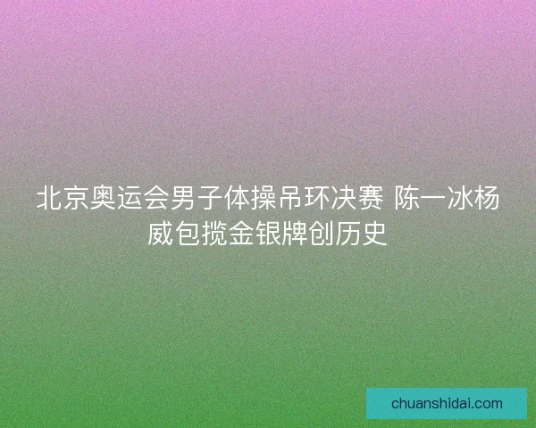 北京奥运会男子体操吊环决赛 陈一冰杨威包揽金银牌创历史